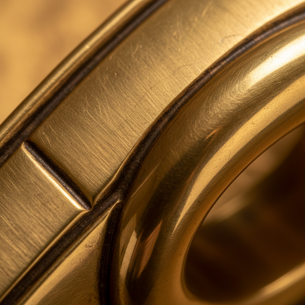 Antique brass detailing on a handmade pool table