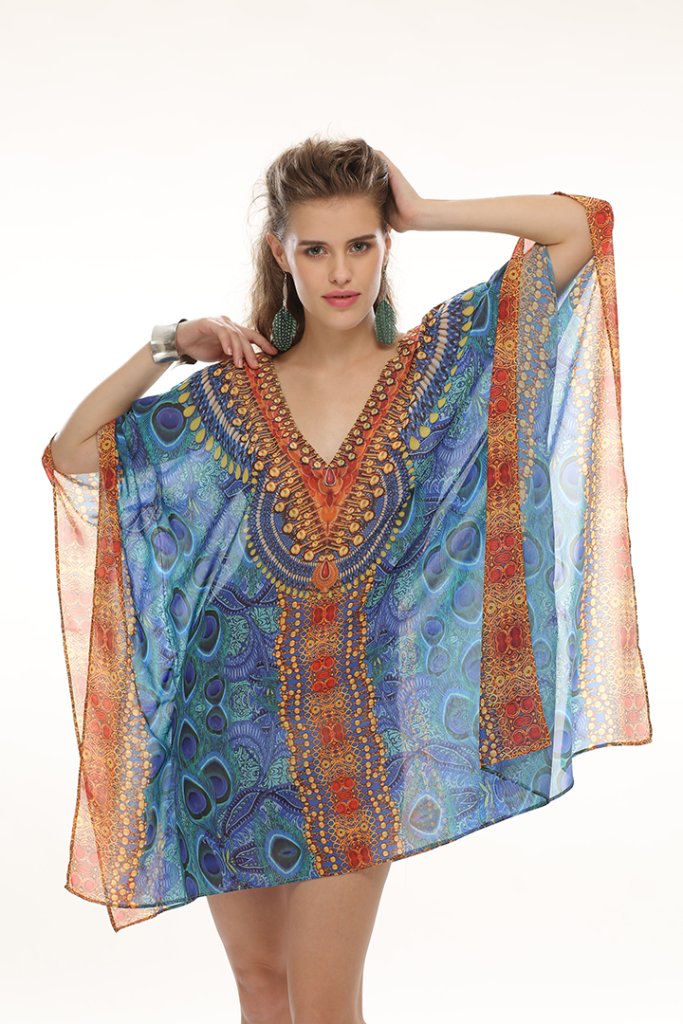 Peacock Short Kaftan