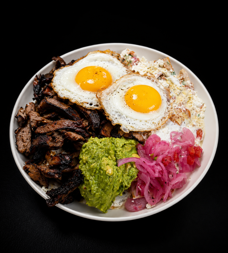 Bowl de arrachera con huevo
