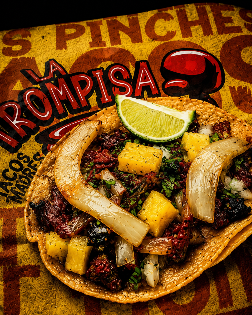 Taco al pastor con piña