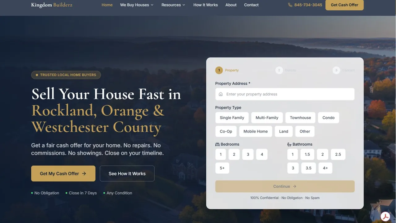 We Buy Houses Website template preview