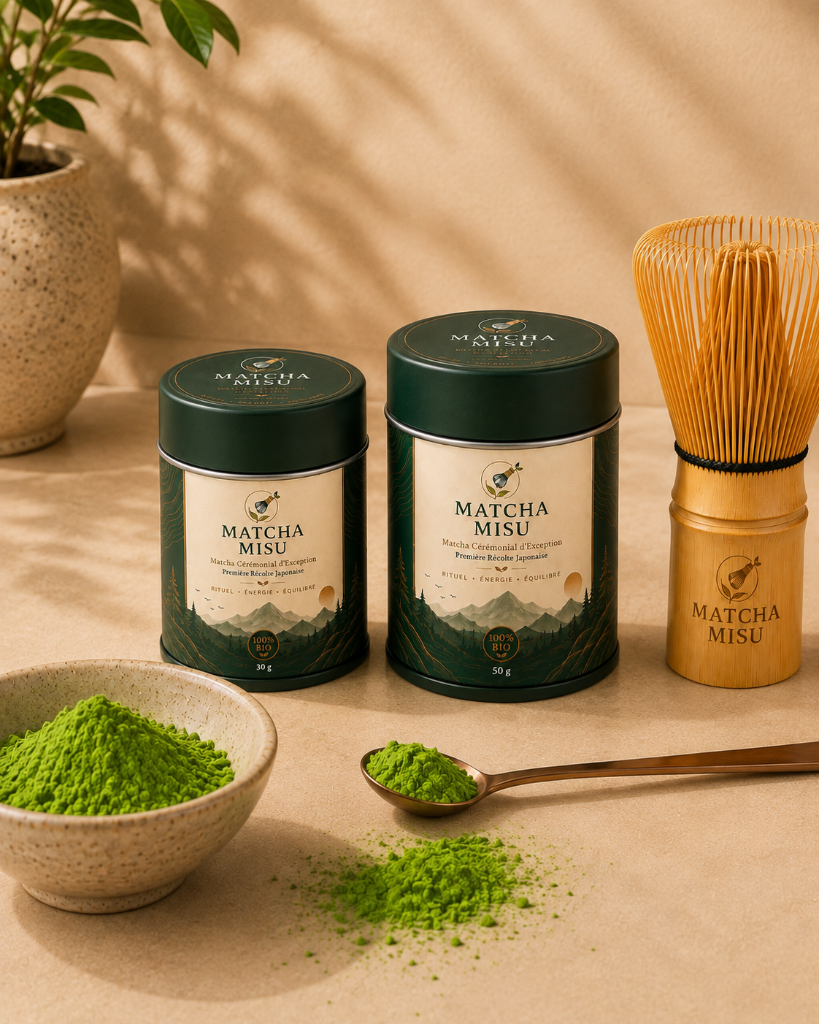 MATCHA MISU MAROC — Tin 30 g · matcha bio cérémonial au Maroc