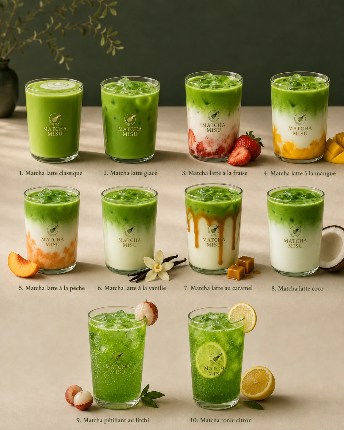 Dix recettes de matcha latte recommandées par Matcha Misu Maroc