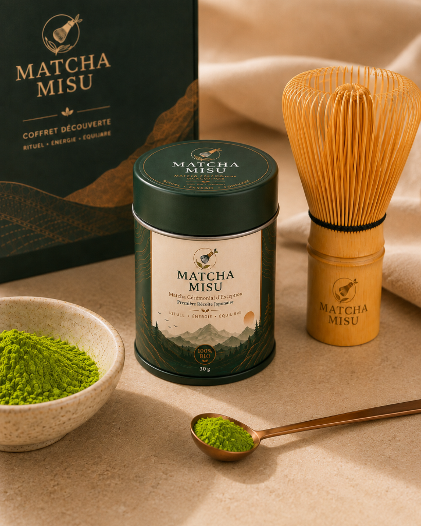 MATCHA MISU MAROC — Tin 30 g vue 2 · matcha bio au Maroc