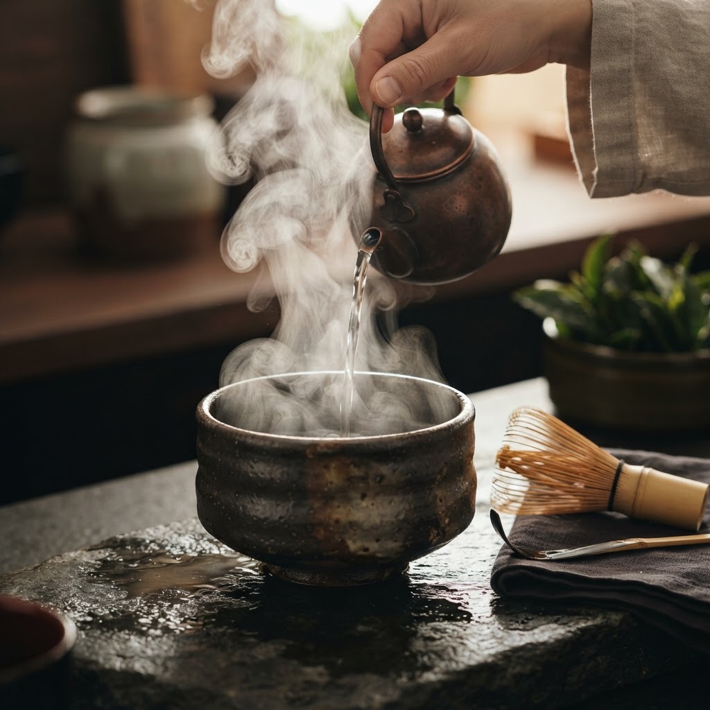 Réchauffement du bol à matcha Misu Maroc