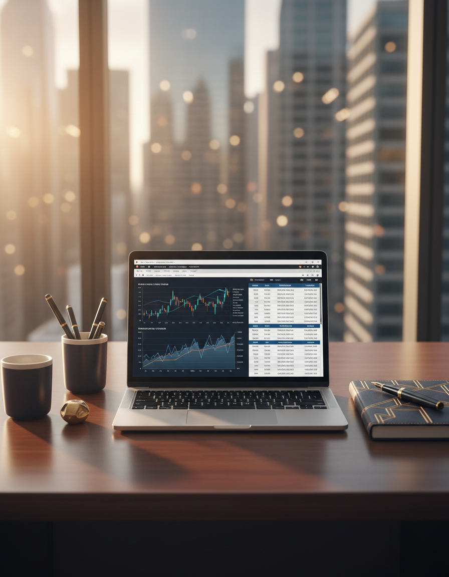 Professional organized executive workspace representing financial clarity and business organization