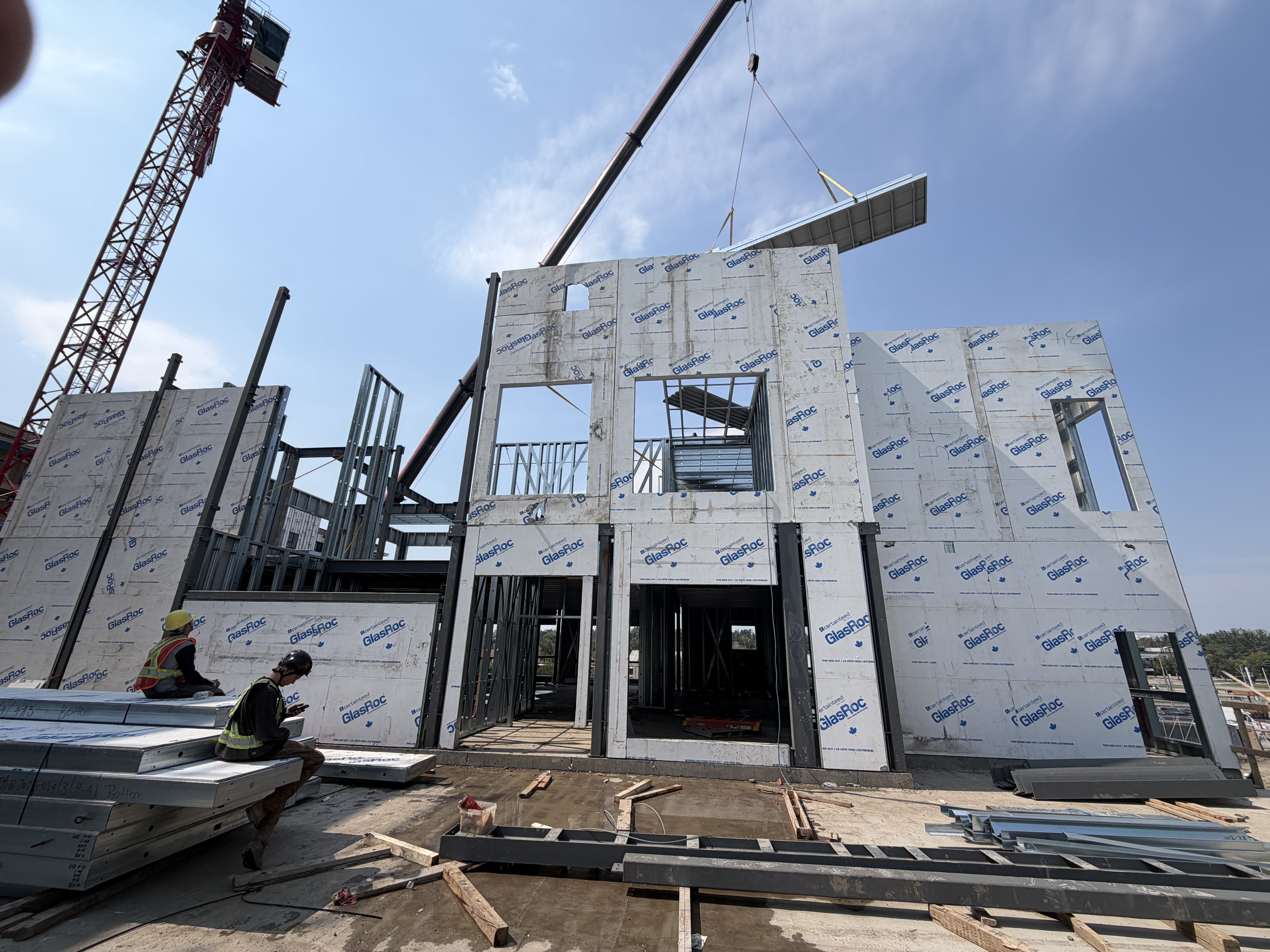 Panel Placement by Crane — Active Job Site