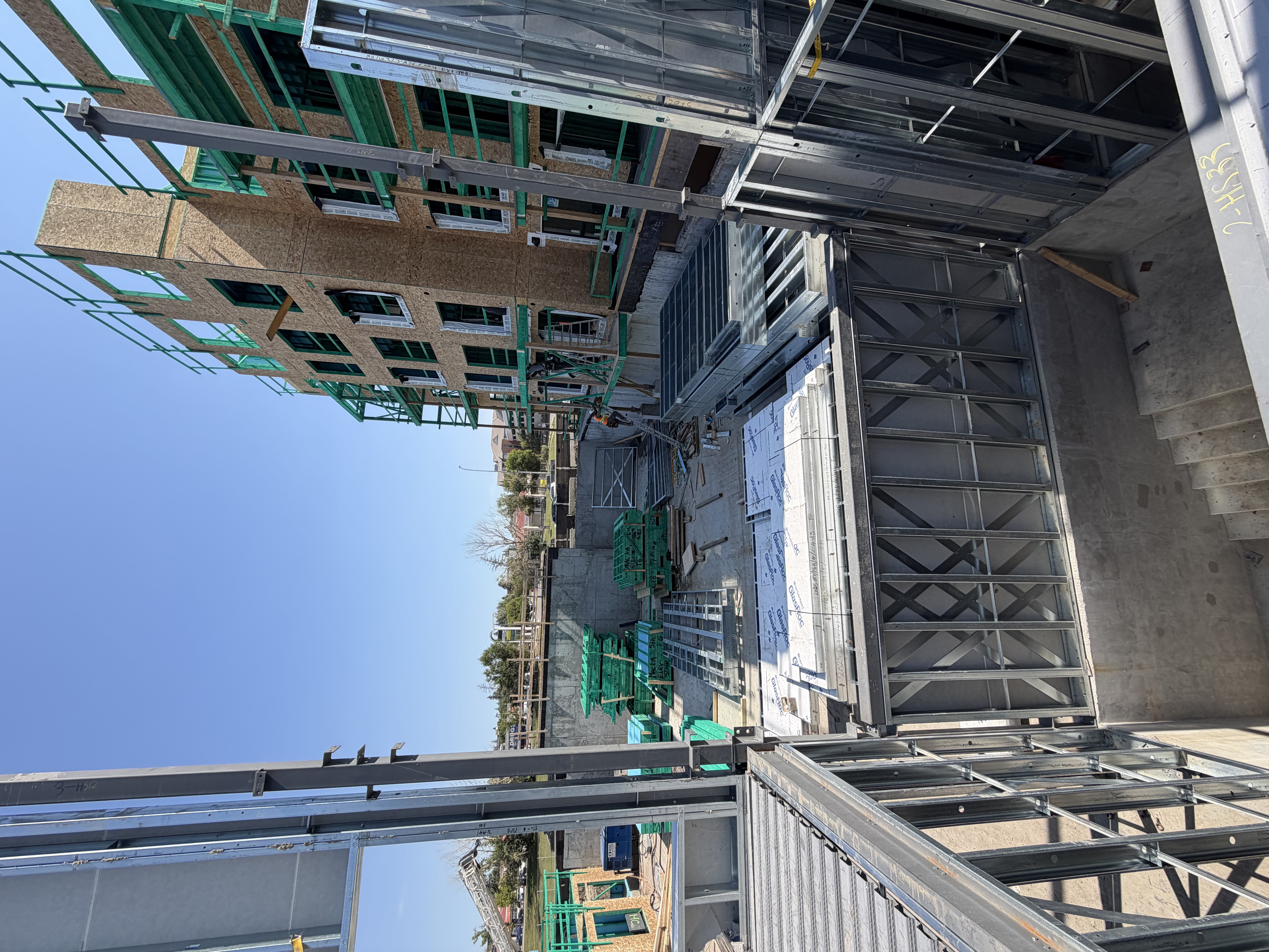 Upper Level Steel Skeleton — Multi-Storey Deck