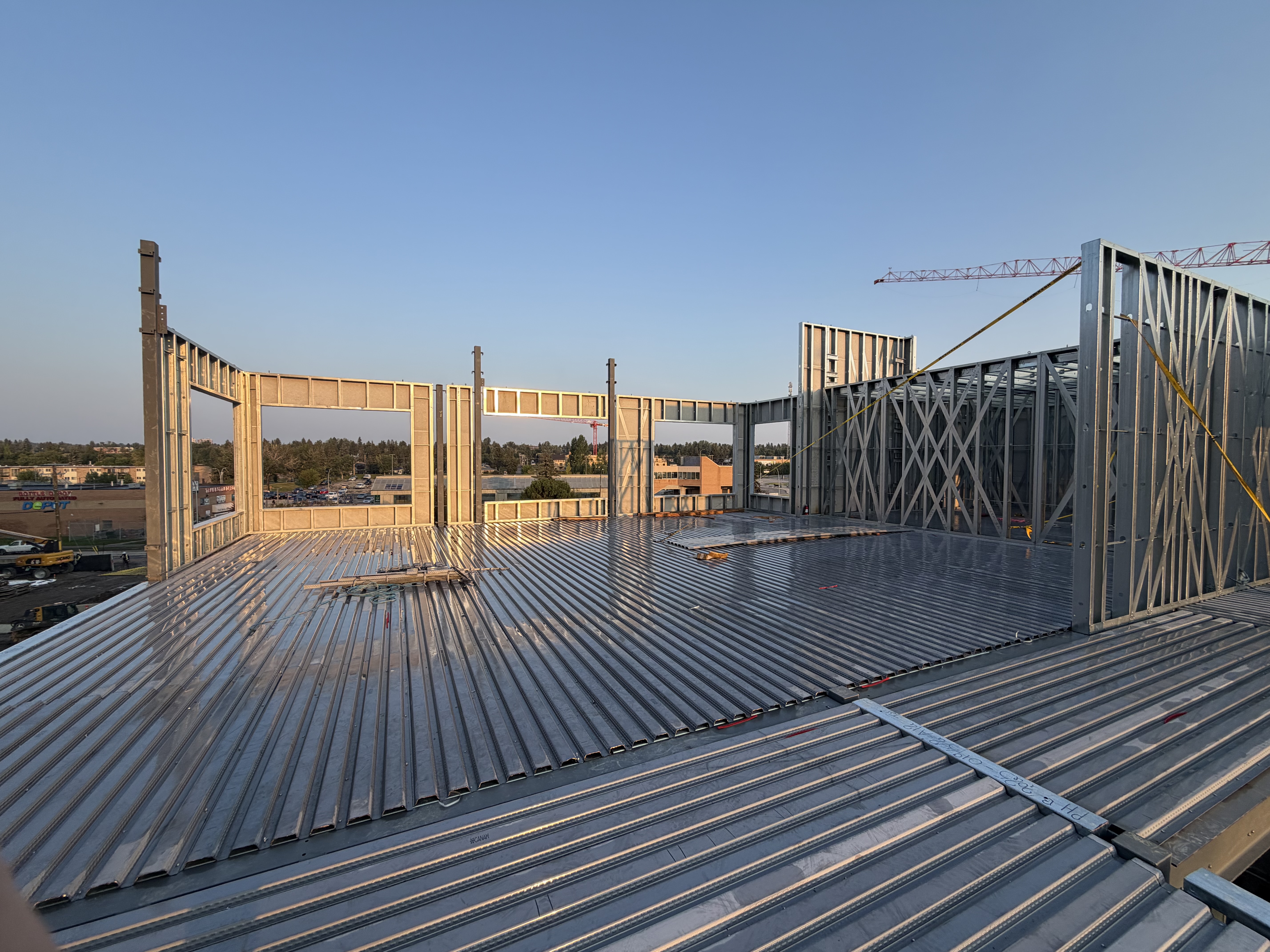 Floor Deck & X-Bracing — Golden Hour — Metal Deck