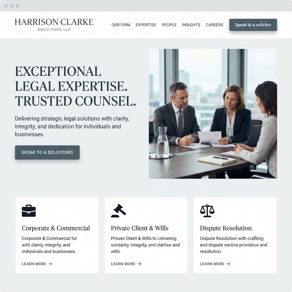 Rebuilt solicitor website example
