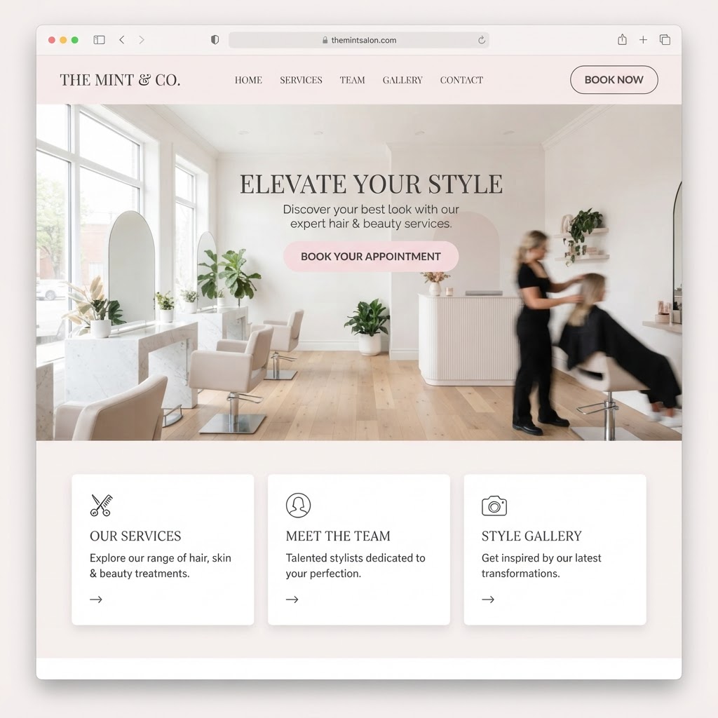 Rebuilt salon website example