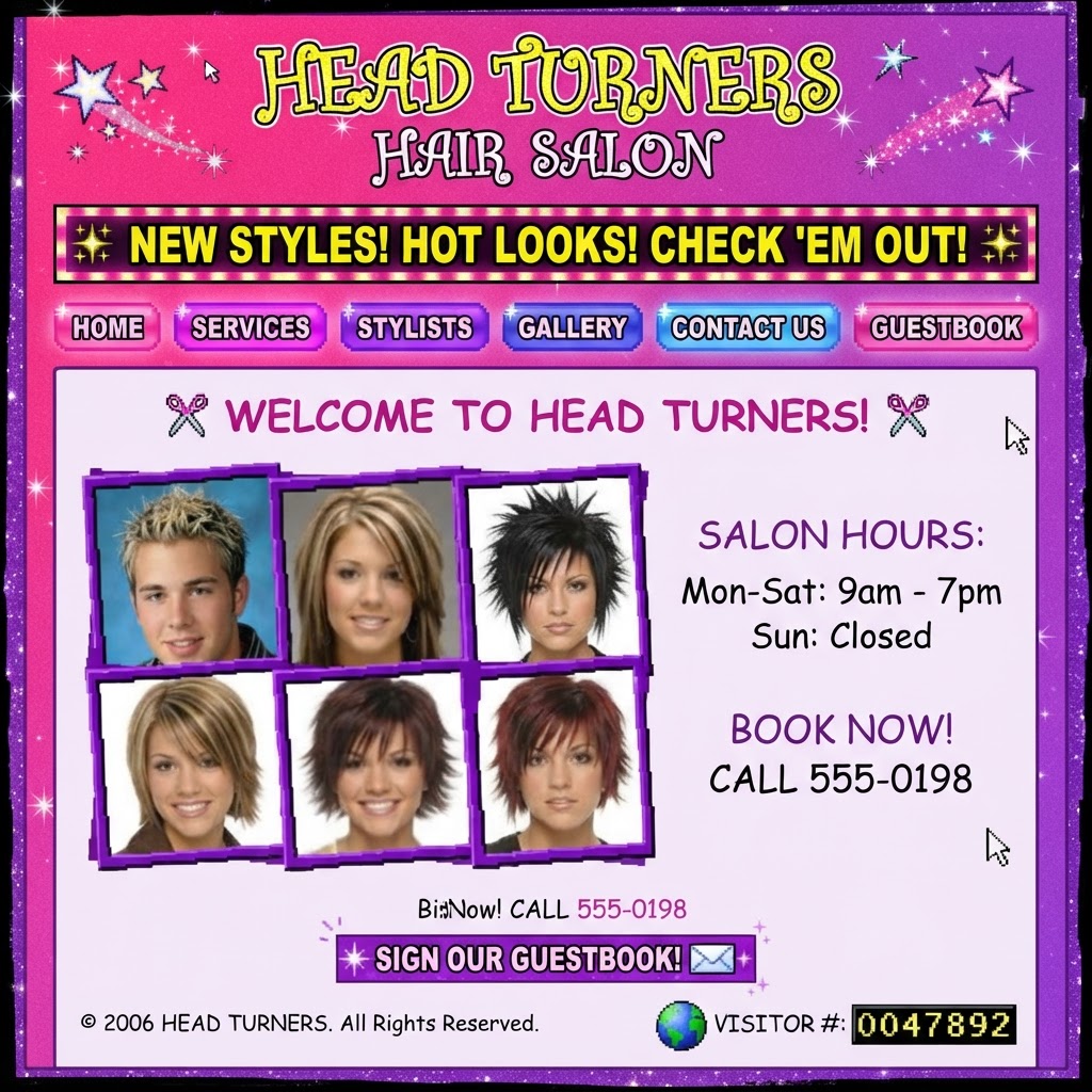 Dated salon website example
