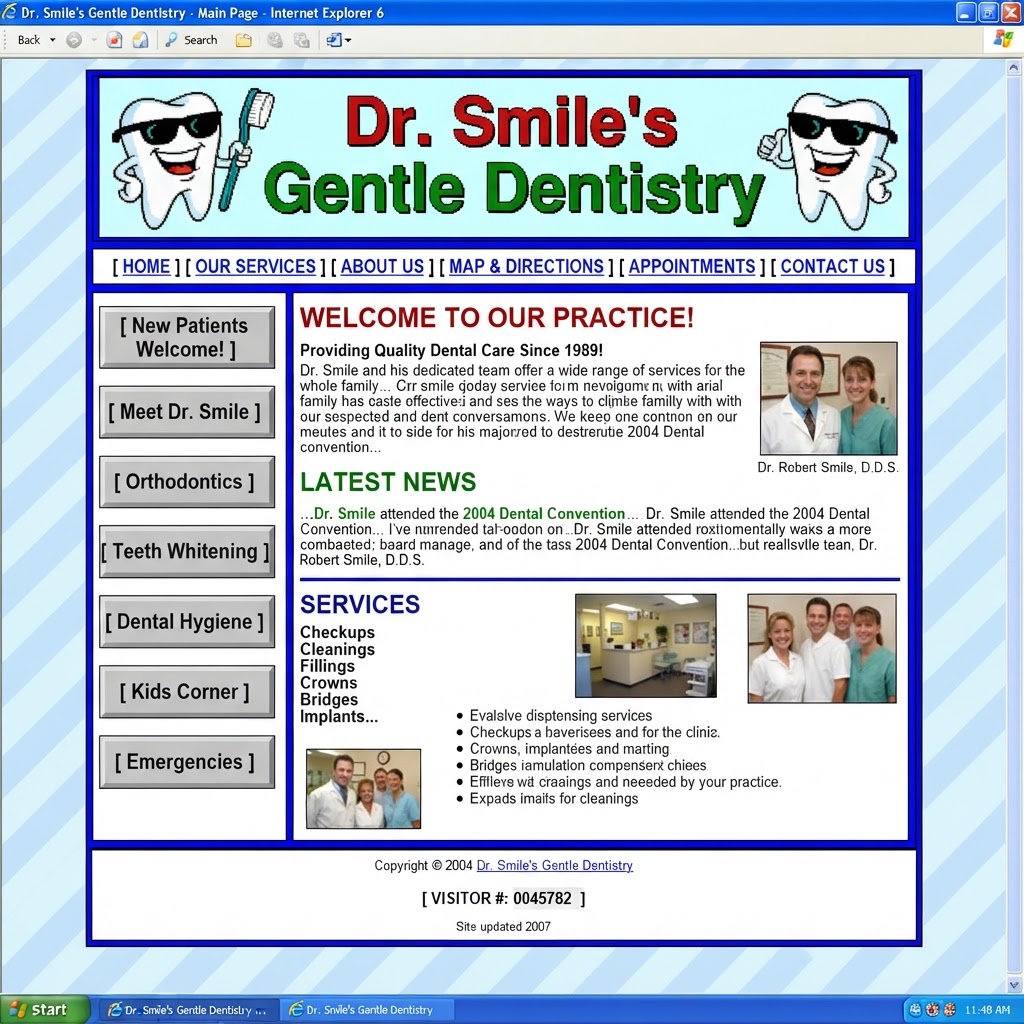 Dated dentist website example