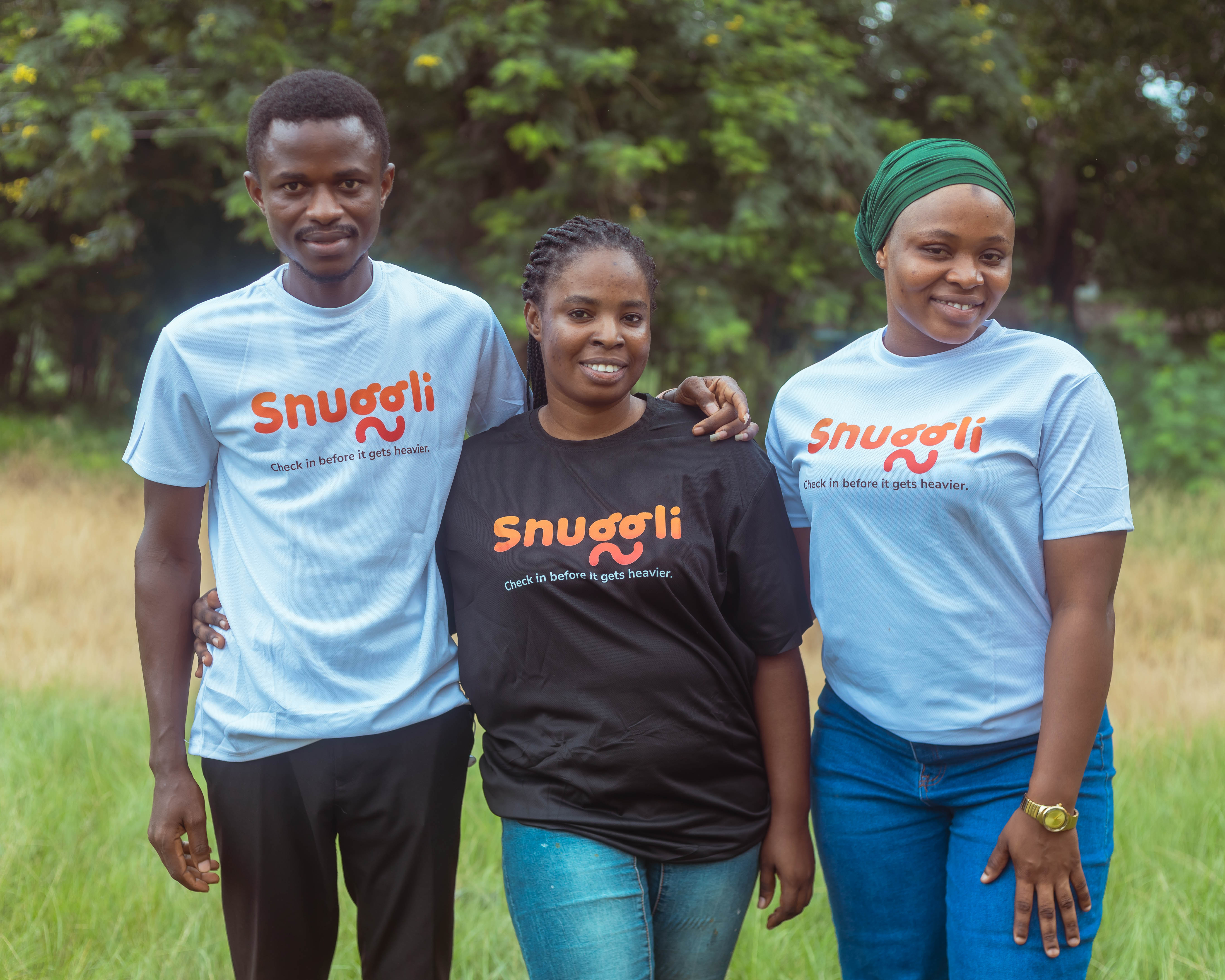The Snuggli Health team in Ghana wearing Snuggli t-shirts
