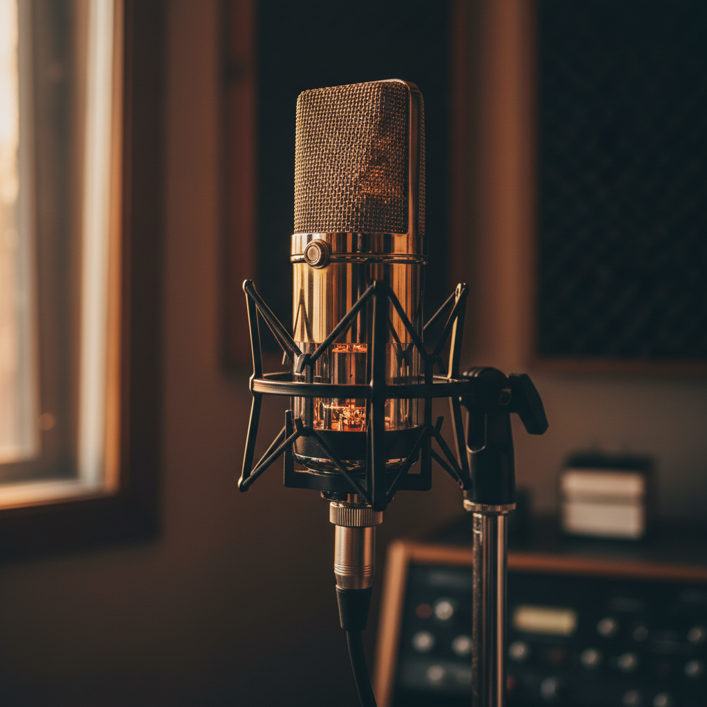 Vintage tube microphone in The Sitting Room