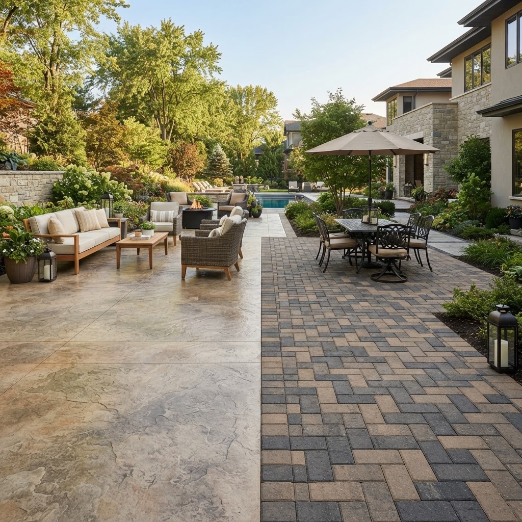Stamped Concrete vs Pavers