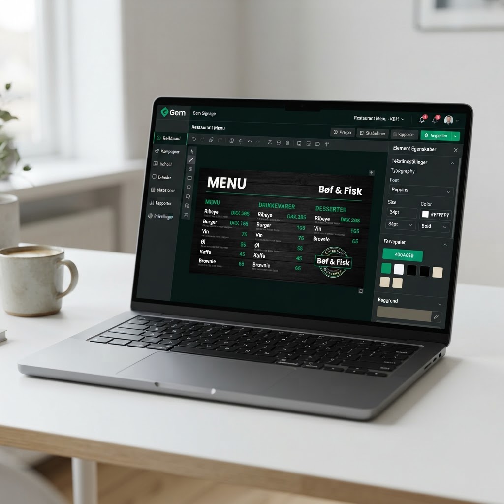 Designeditoren i ScreenFlow på en laptop