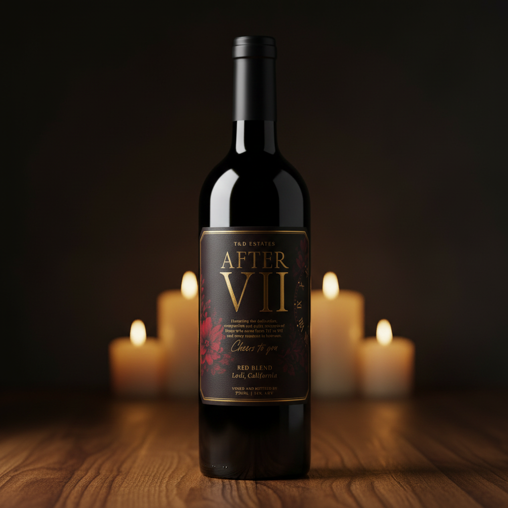 After VII Red Blend bottle mockup