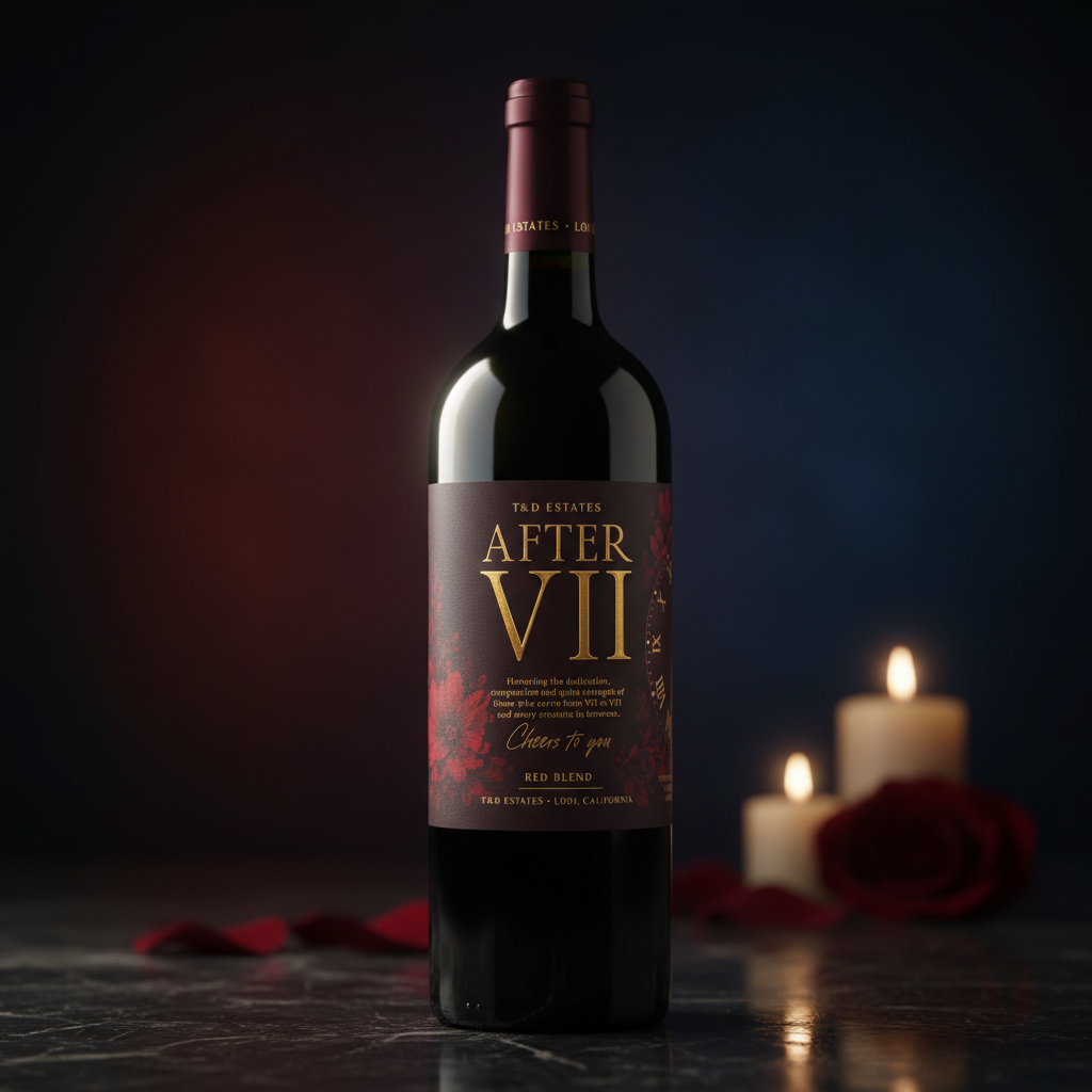 After VII Red Blend wine label — T&D Estates