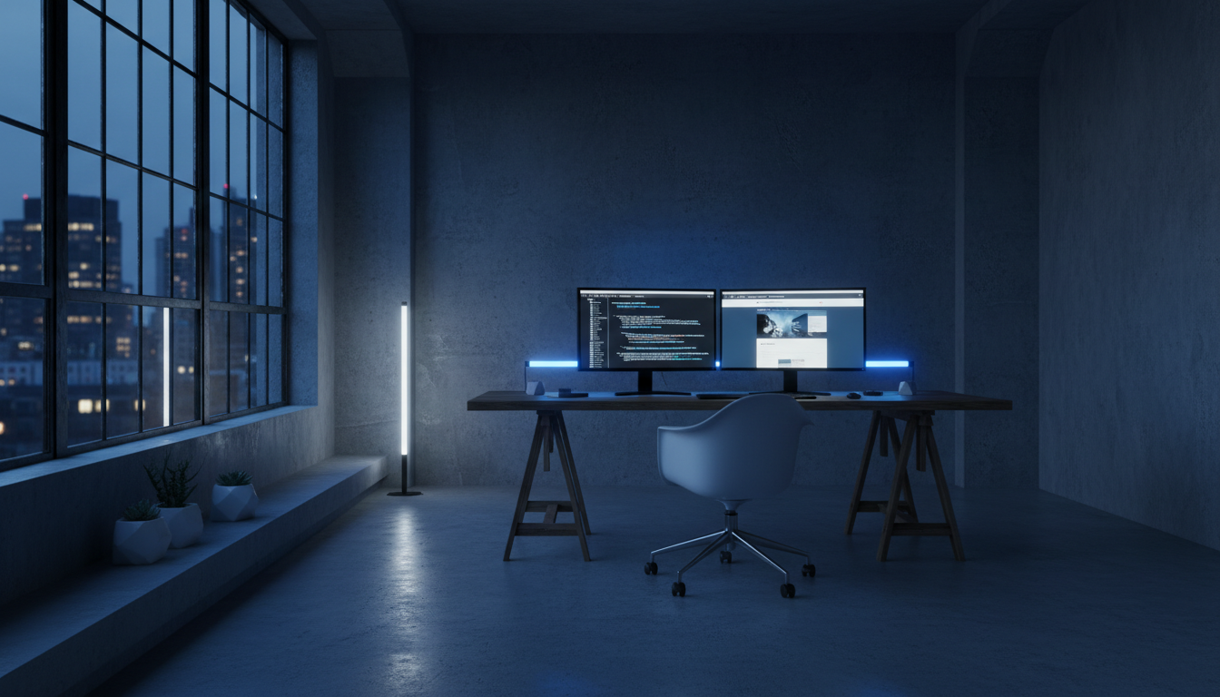 Modern web design workspace