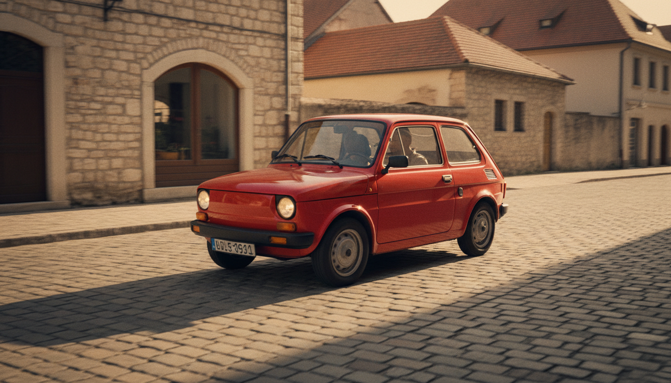 Fiat 126p na európskej ulici