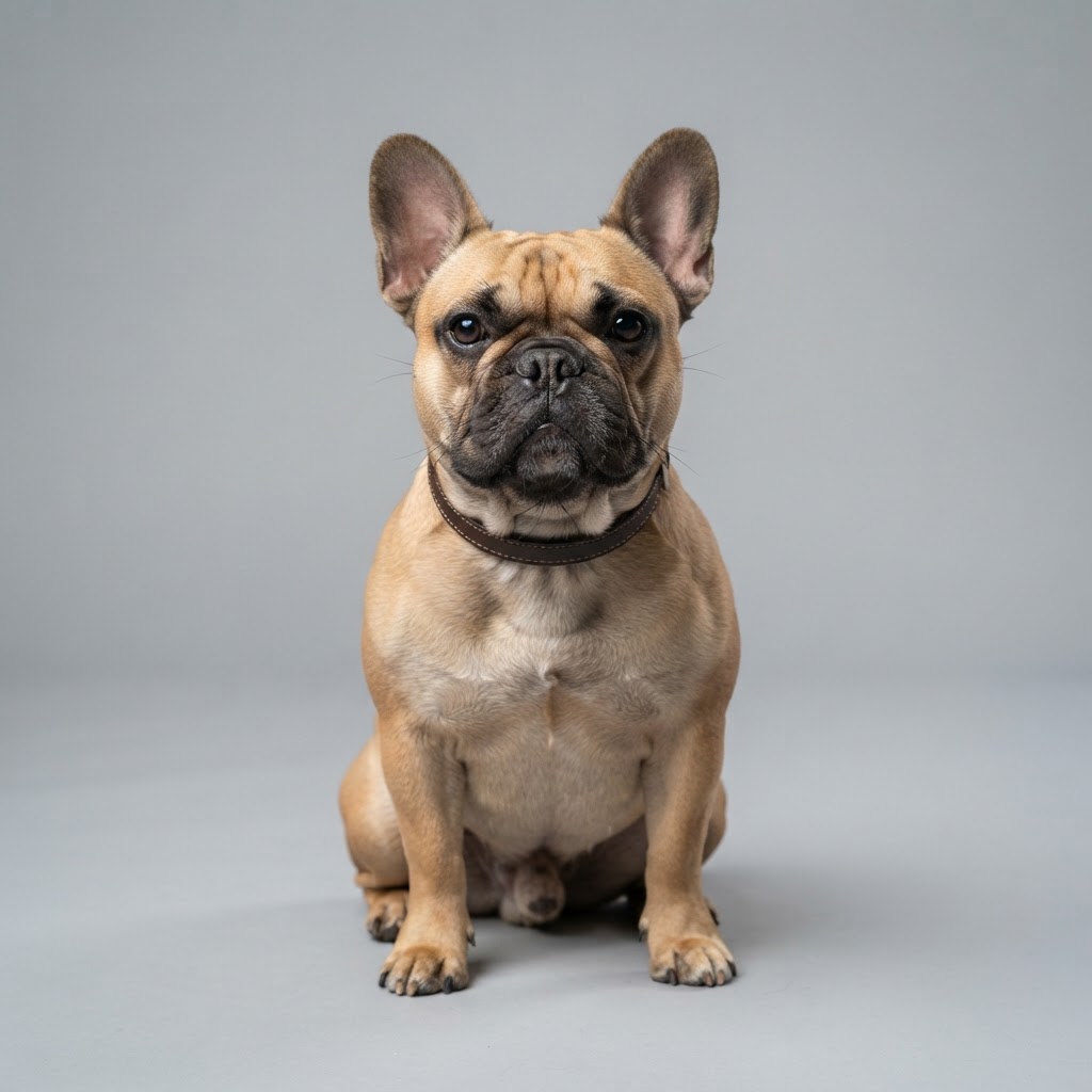 French Bulldog sitting in studio