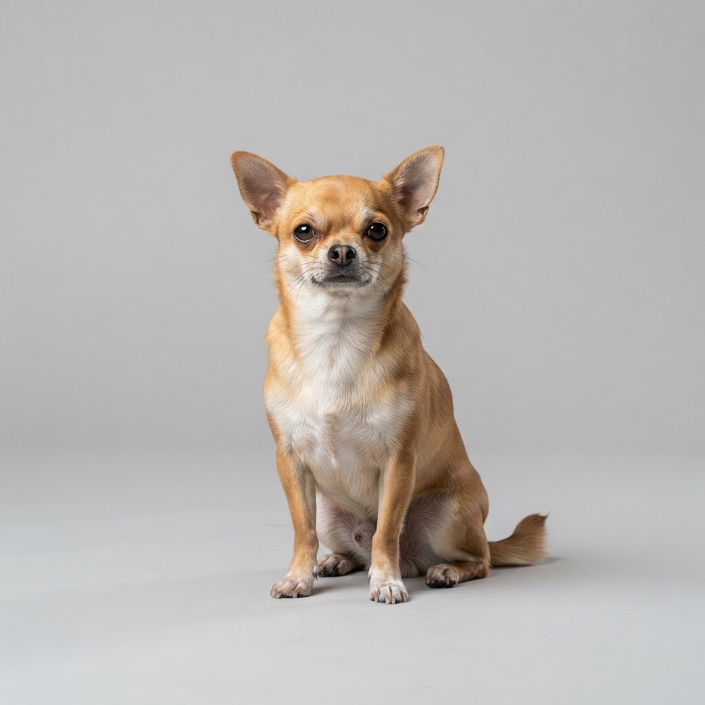 Chihuahua sitting in studio