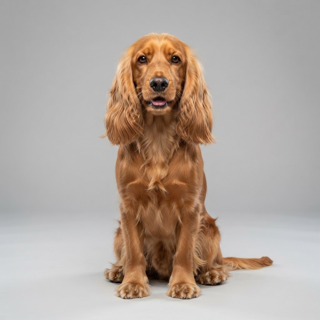 Cocker Spaniel sitting in studio