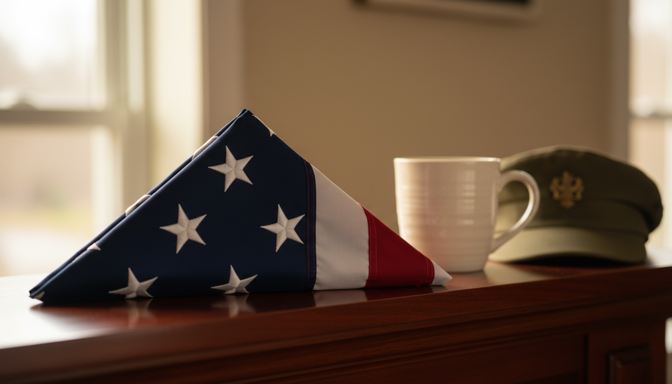 American flag representing Christian's military service