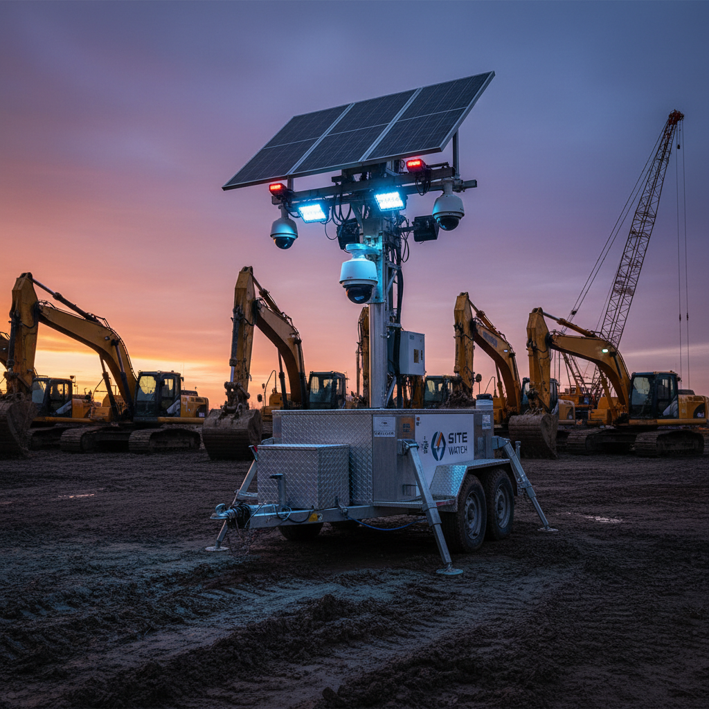 Mobile CCTV Security Tower for Construction Sites
