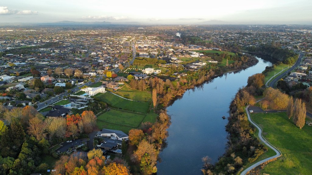 Aerial view over the central North Island