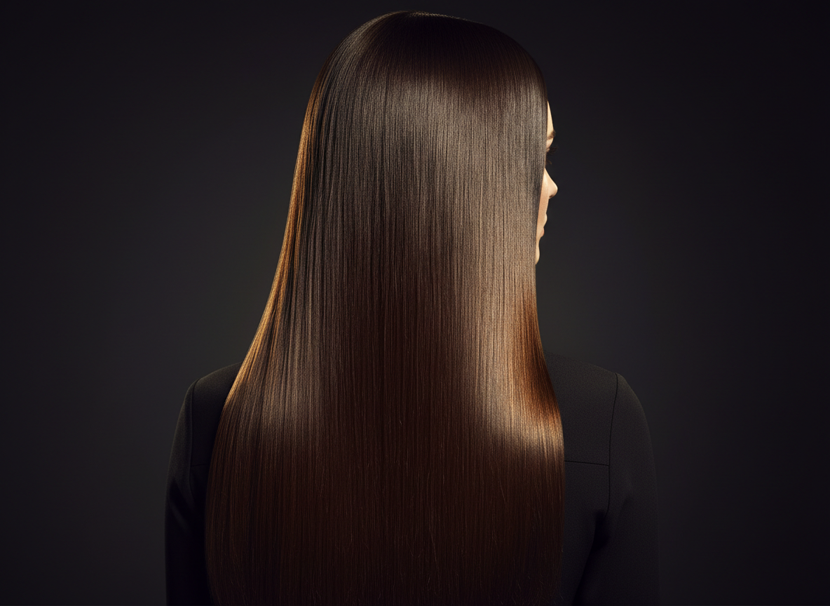 Cabello tratado con NOVABTOX — brillo y suavidad excepcionales