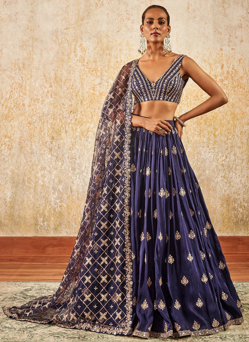 Navy blue lehenga
