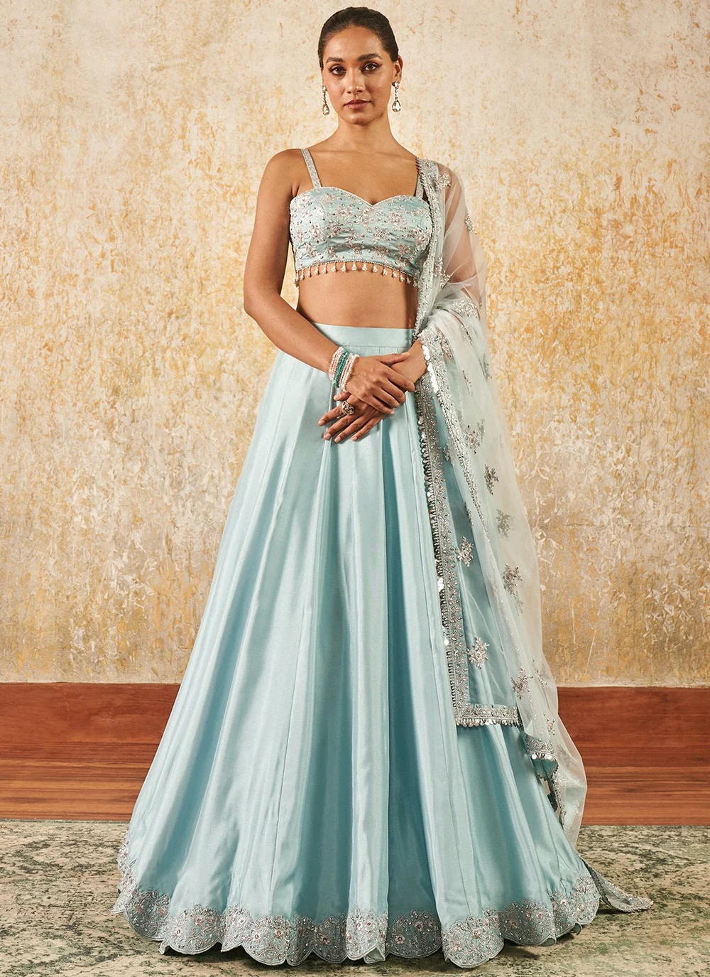 Sky blue lehenga