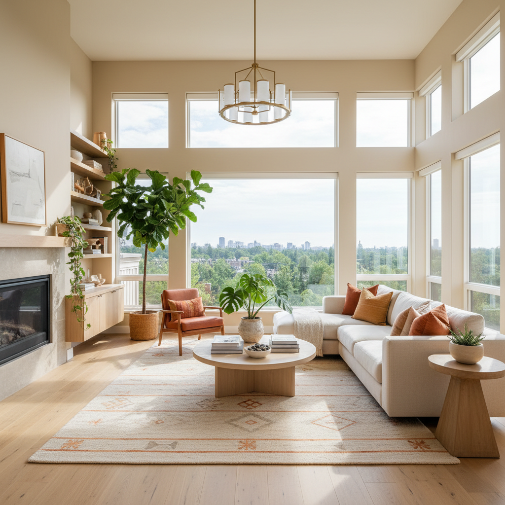 Bright furnished living room
