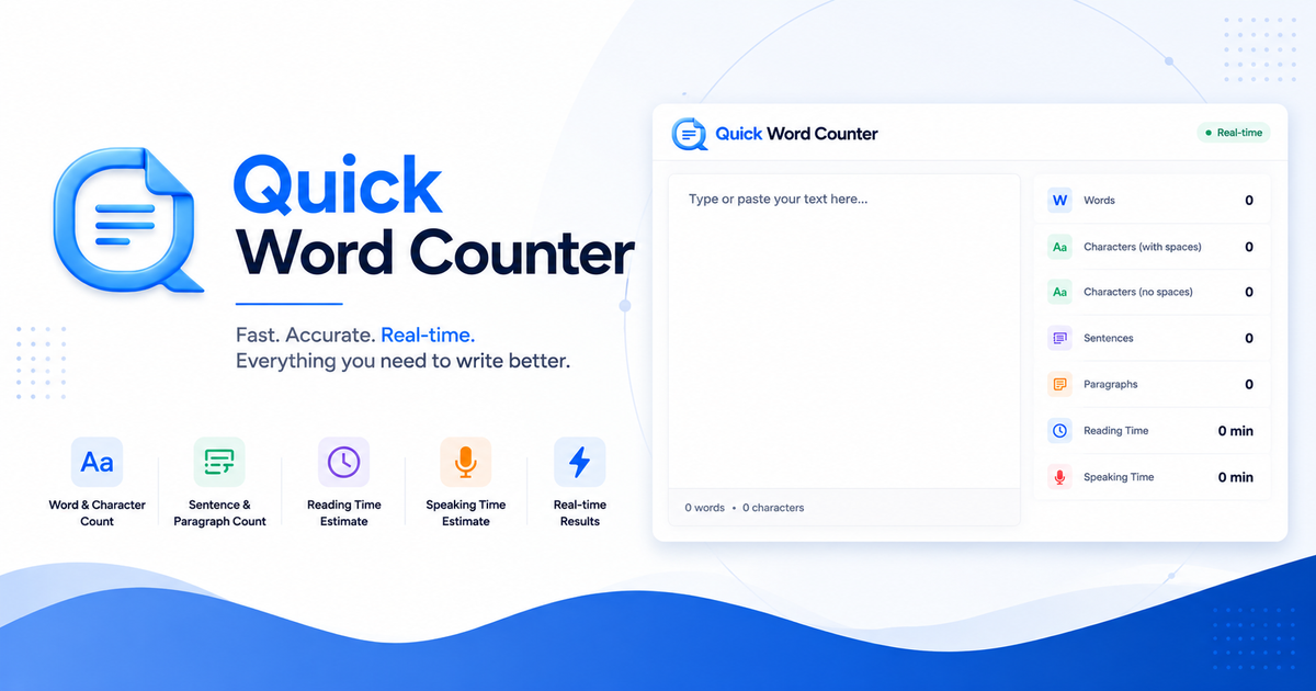 I built a free real-time Word Counter. Looking for feedback. logo