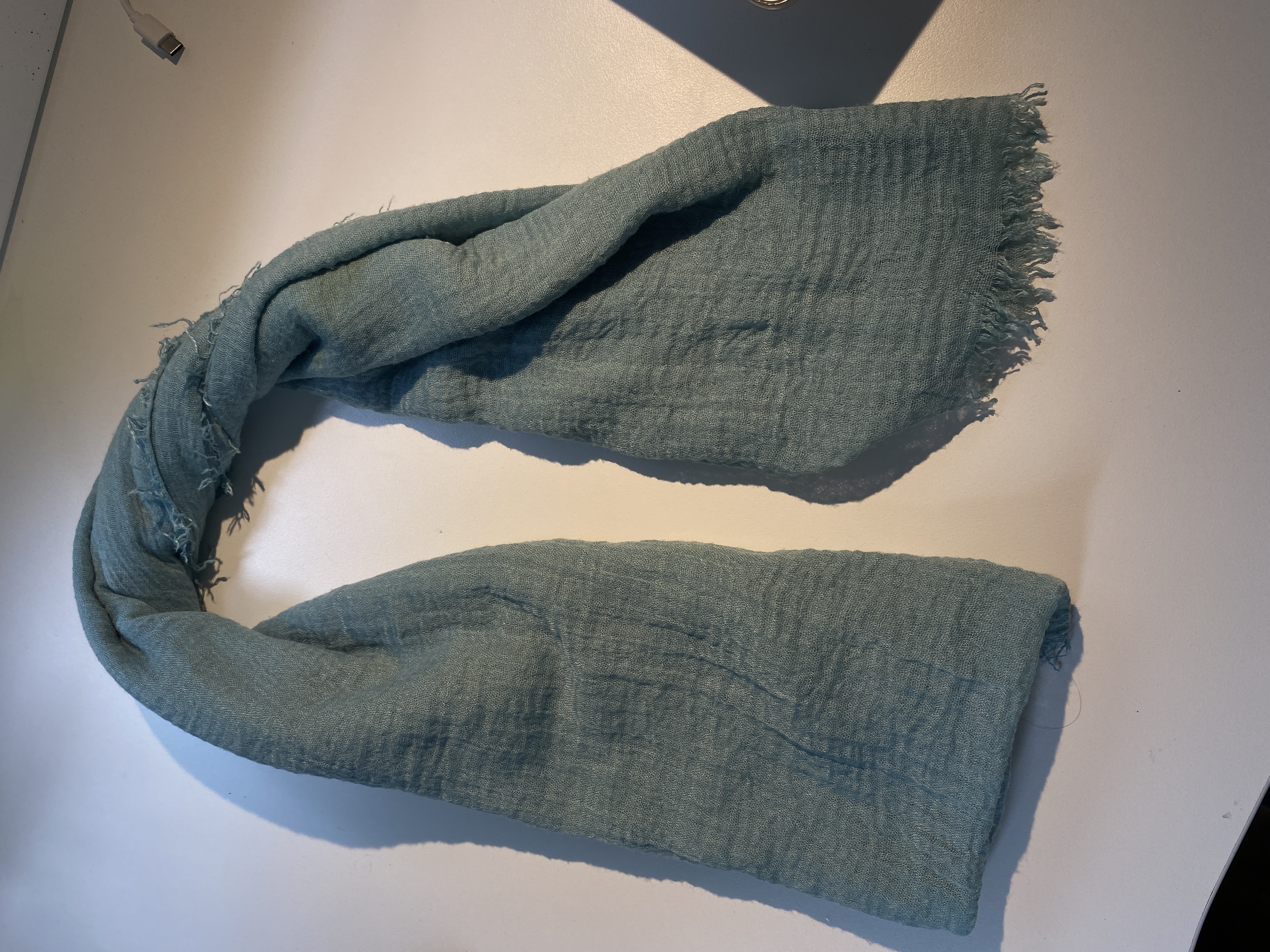 Aqua Blue Gauze Scarf