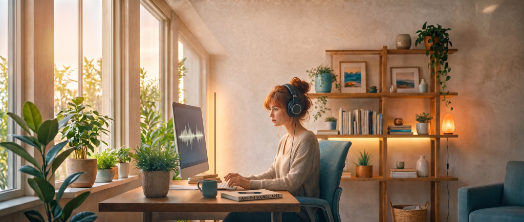 Dreamy, misty landscape with soft light, evoking the spacious and textural character of ambient music