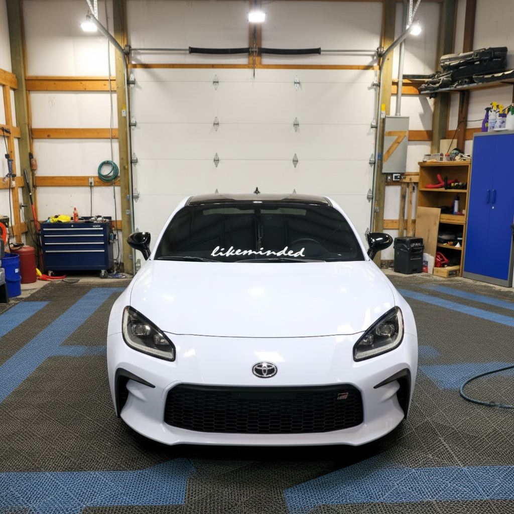 White Toyota GR86 In Shop