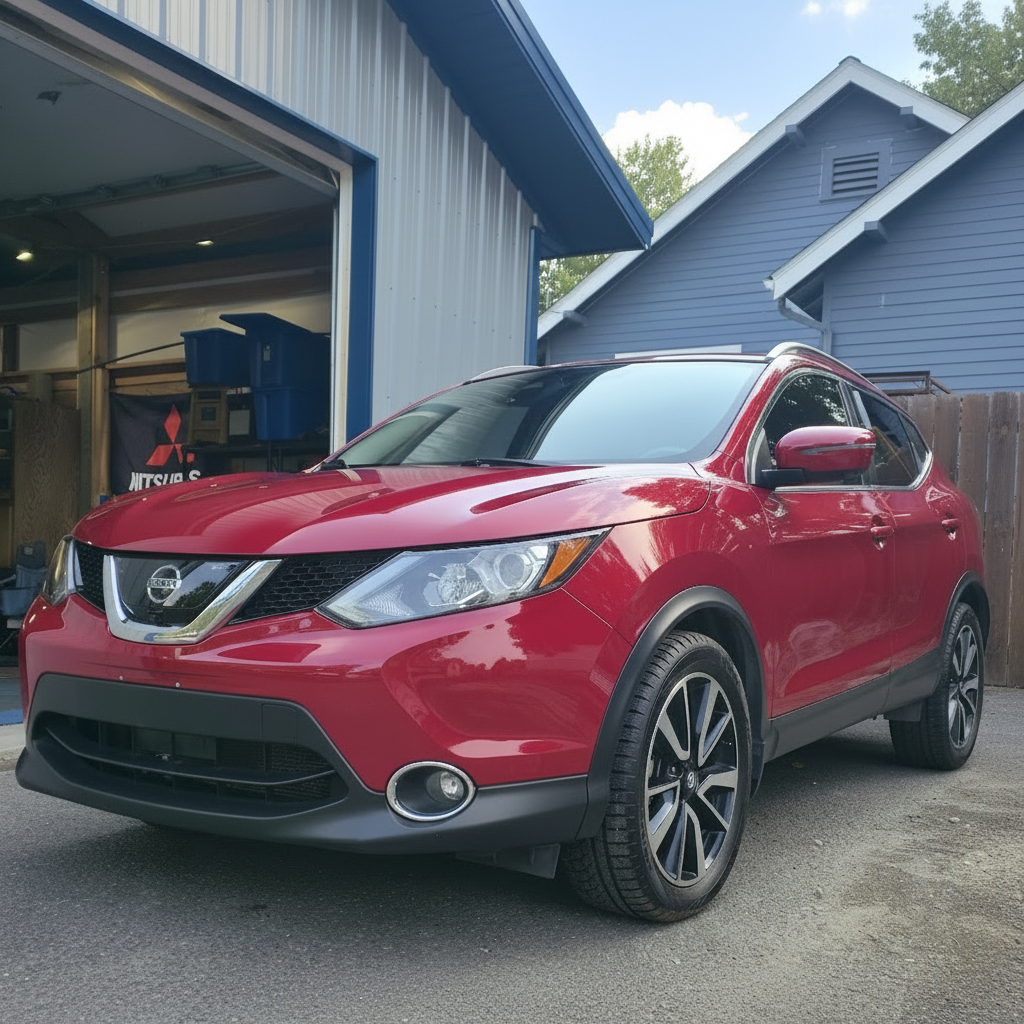 Red Nissan Rogue Exterior Detail