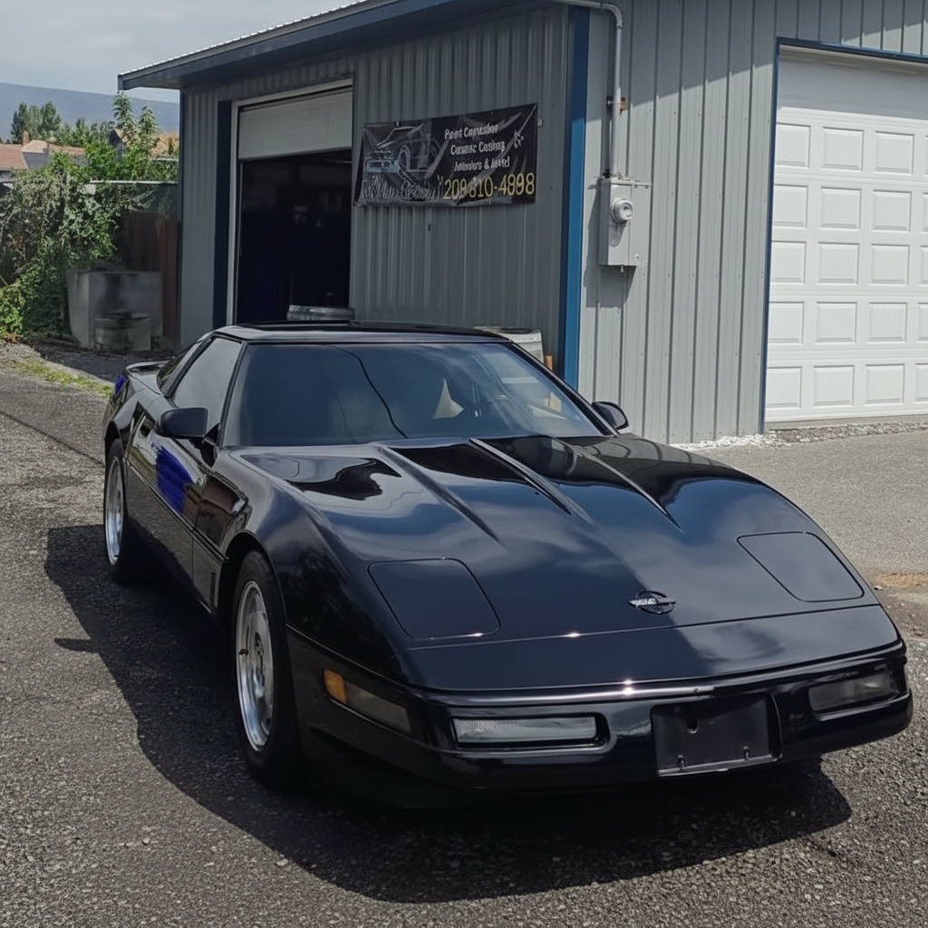 Black Corvette Paint Correction