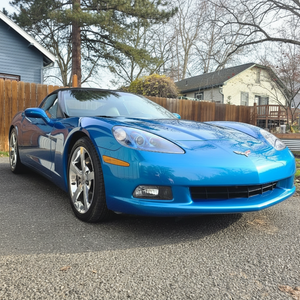 Blue Corvette After Paint Correction