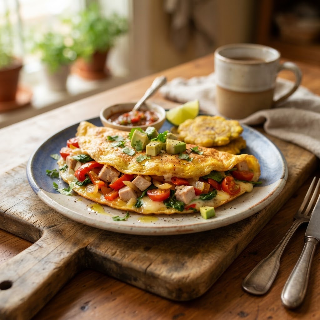 Omelet de Pavo y Vegetales
