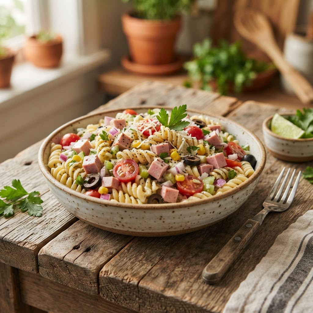 Ensalada de Pasta con Mortadela de Pollo