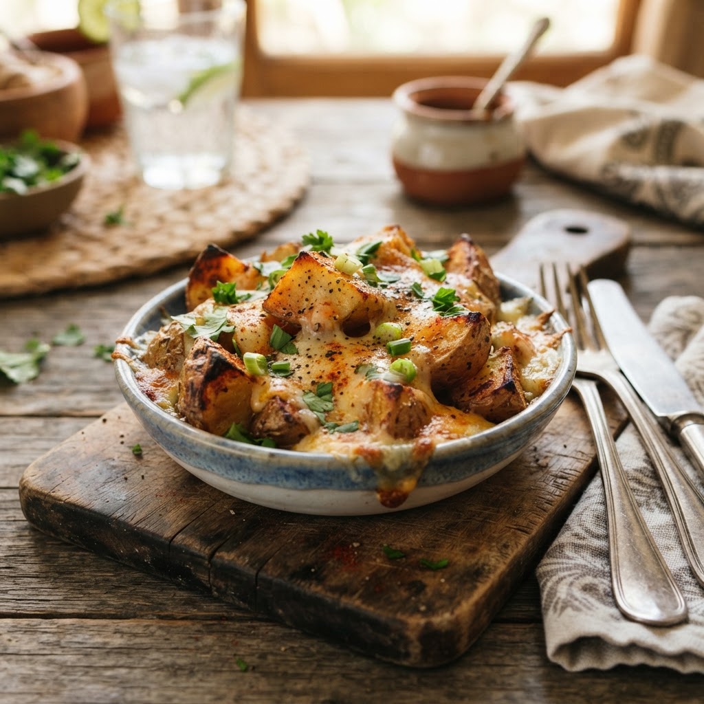 Papas al Horno con Salsa de Queso