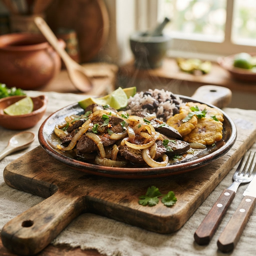 Hígado Encebollado a la Tica