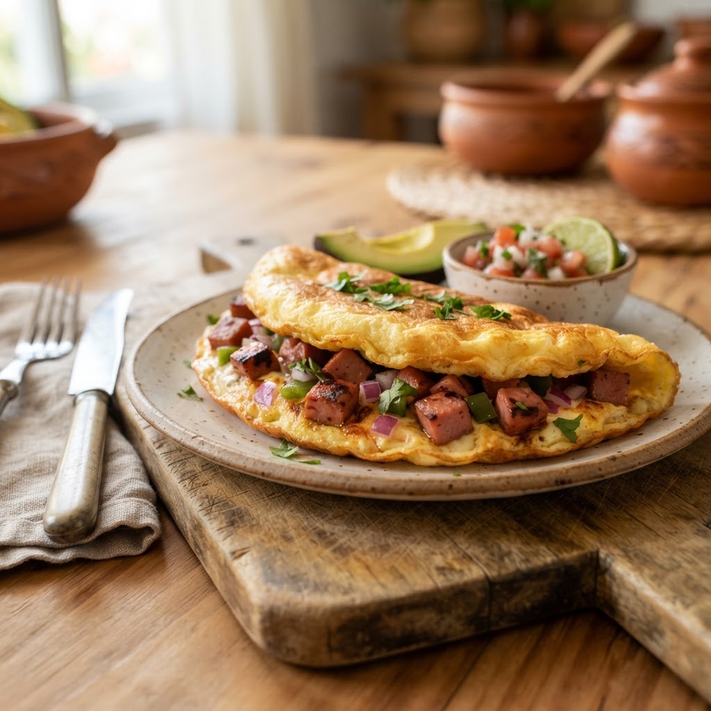 Tortilla de Huevo con Mortadela Jamonada