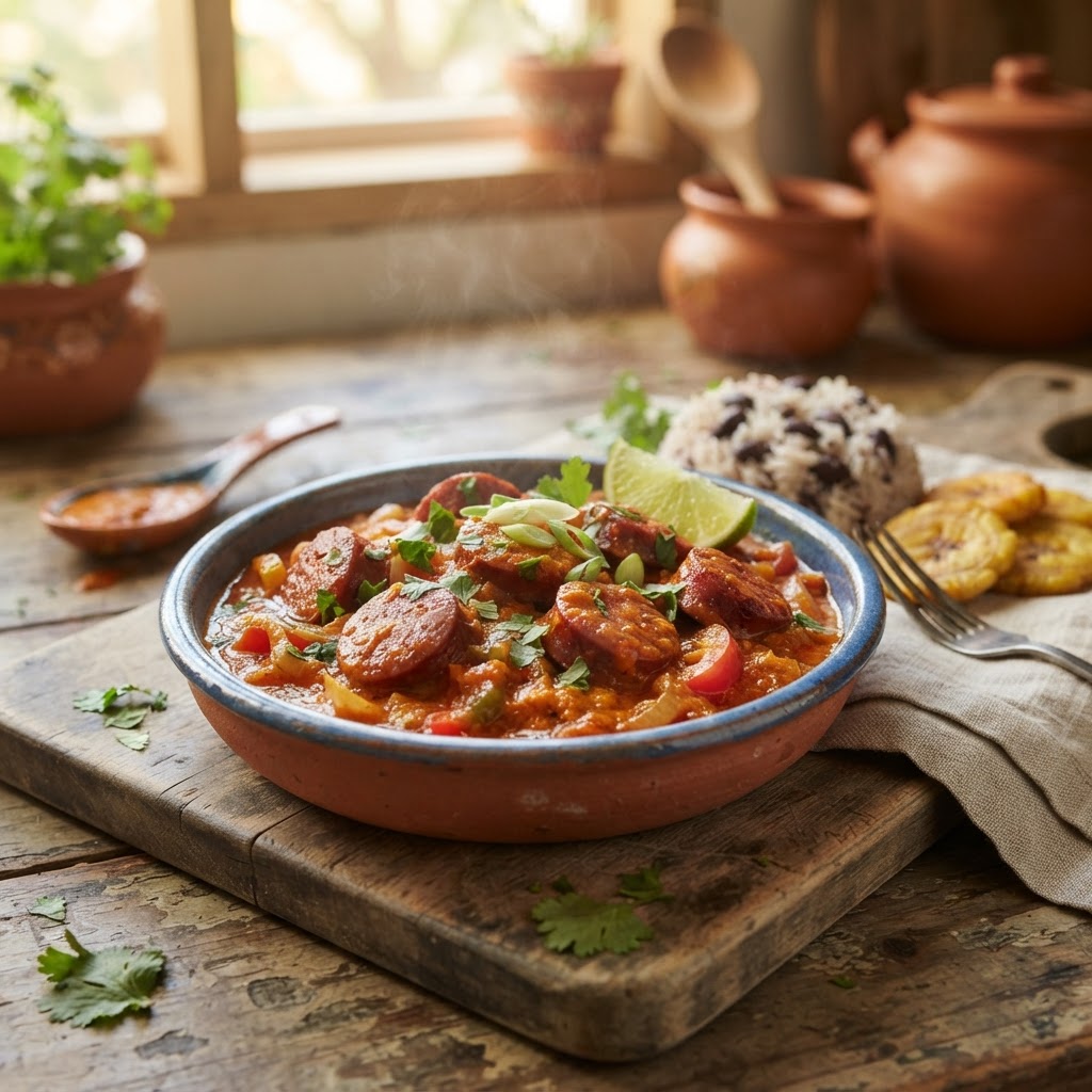 Salchichón en Salsa de Tomate y Coco