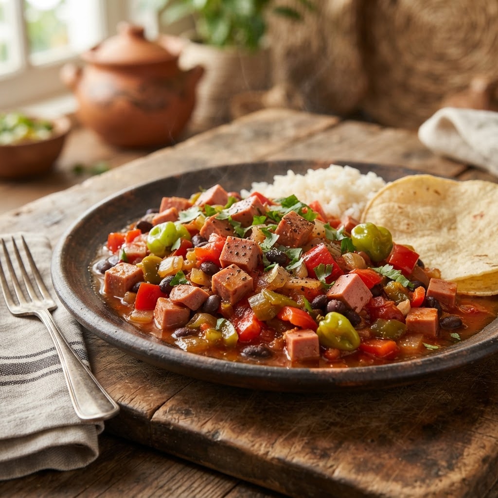 Guiso de Mortadela con Chile
