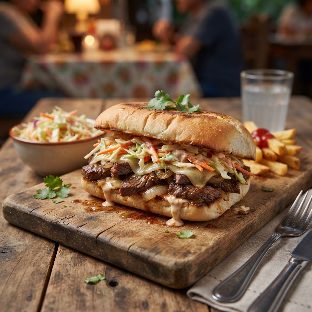 Sandwich de Bistec Estilo Plaza
